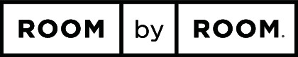 Room by room name logo in black and white